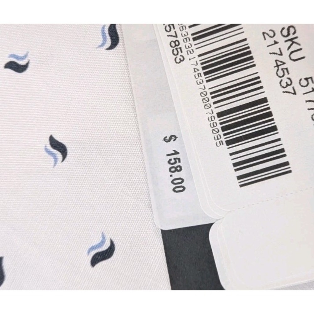 Hugo Boss Mens Short Sleeve Button Down Shirt White Geometric Micro Print 3XL - Picture 9 of 16